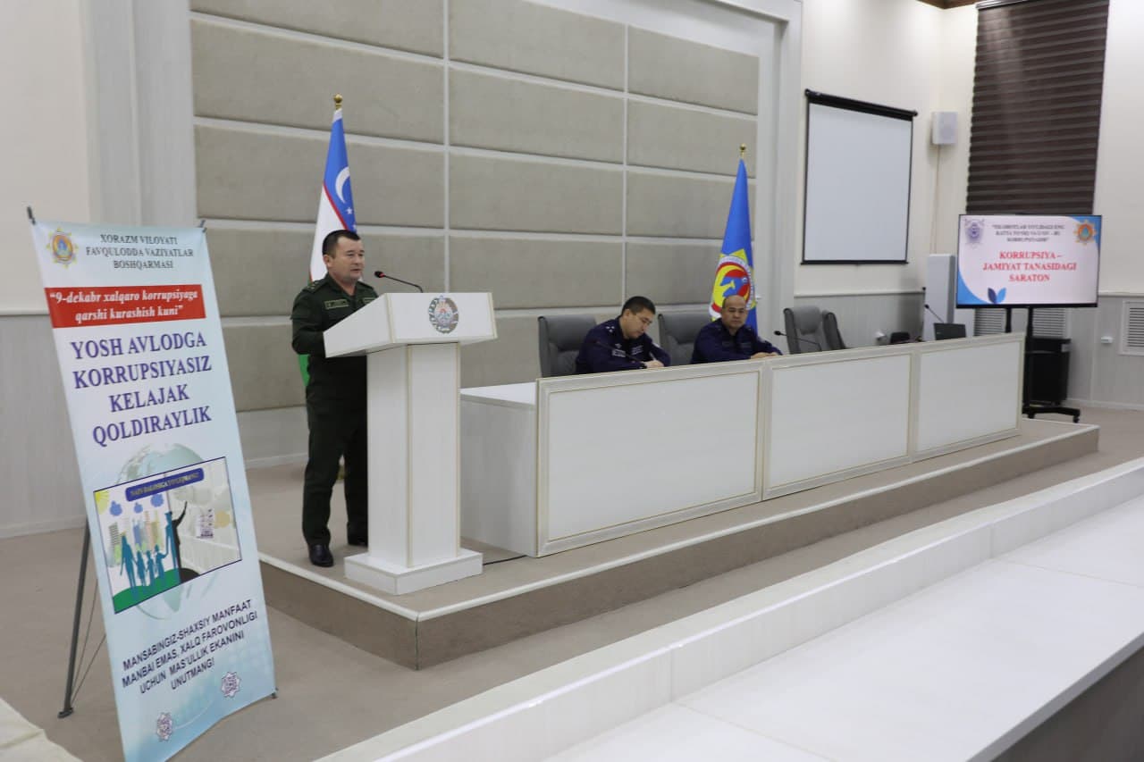 Favqulodda vaziyatlar vazirligi Markaziy apparati, hududiy bosh boshqarmalari, boshqarmalari va tarkibiy tuzilmalarida "Aksilkorrupsiya oyligi" doirasida profilaktik tadbirlar tashkil etildi