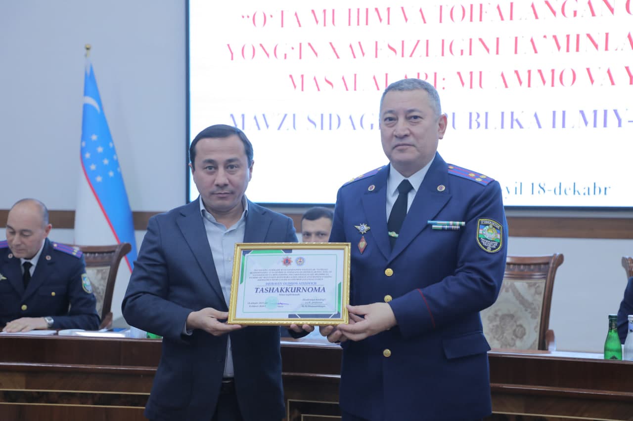 FVV Akademiyasida “O‘ta muhim va toifalangan obyektlarning yong‘in xavfsizligini ta’minlashning dolzarb masalalari: muammo va yechimlar” mavzusida Respublika ilmiy-amaliy anjumani o‘tkazildi