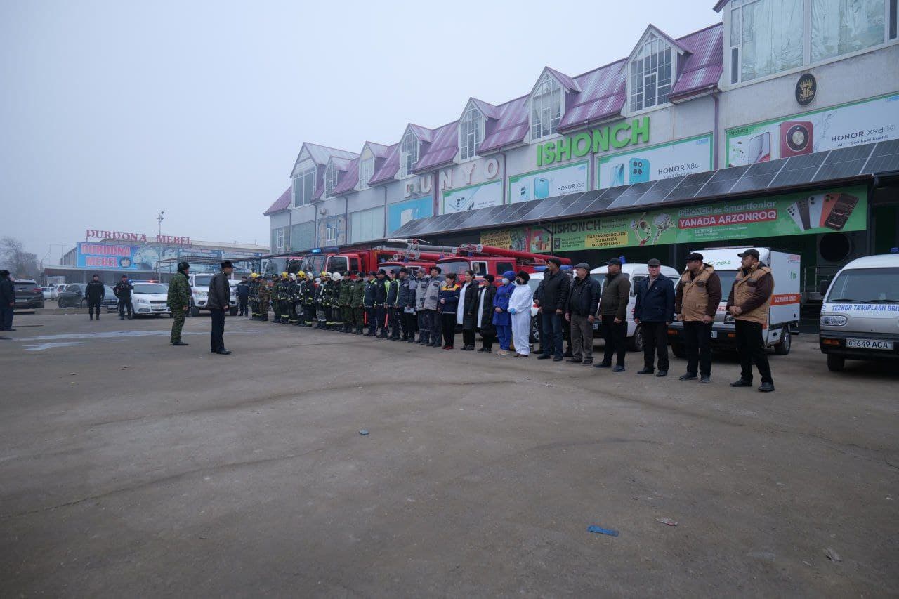 Buxoro viloyati FVB tomonidan Gʻijduvon tumanida joylashgan yirik savdo majmuasida maxsus-taktik o‘quv mashqlari o‘tkazildi