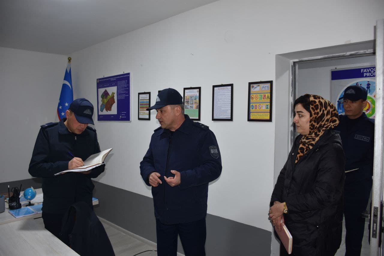 Фавқулодда вазиятлар вазирлиги томонидан Андижон вилоятида давлат инспекторларининг маҳалла биноларидаги хизмат хоналари ўрганилди