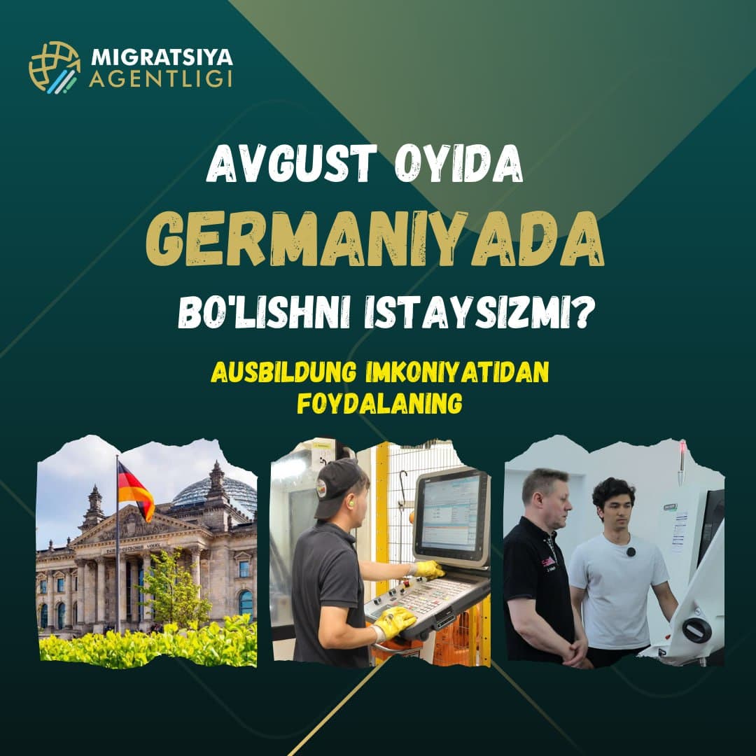 Агентство миграции и компания “ConsultingUz” из Германии предлагают Вам профессиональное обучение (Ausbildung), которое начнется в августе 2026 года.