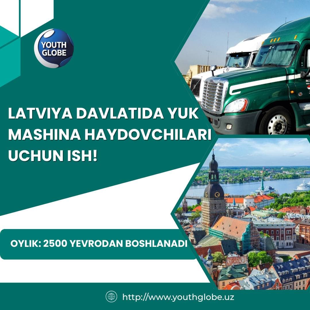 Yuk mashinasi haydovchilari uchun Latviyada ish!