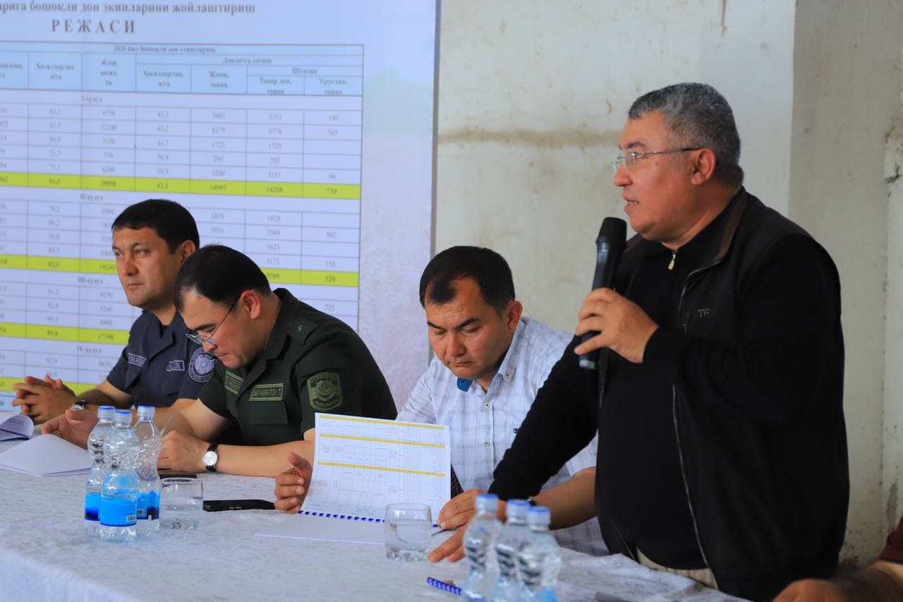 Sharof Rashidov tumanida g‘alla–2026 o‘rim-yig‘imiga puxta tayyorgarlik