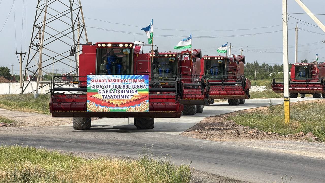 Sharof Rashidov tumanida g‘alla–2026 o‘rim-yig‘imiga puxta tayyorgarlik