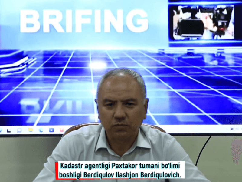 Kadastr palatasi Paxtakor tumani filiali tomonidan amalga oshirilgan ishlar kelgusidagi rejalar bo’yicha BRIFING