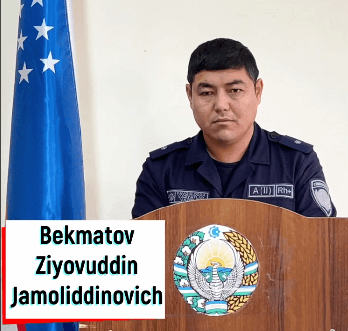 Paxtakor tumani Favqulodda vaziyatlar bo‘limi boshlig‘i o‘rinbosari – Favqulodda vaziyatlar profilaktikasi bo‘linmasi boshlig‘i, mayor Bekmatov Ziyovuddin Jamoliddinovichning brifingi