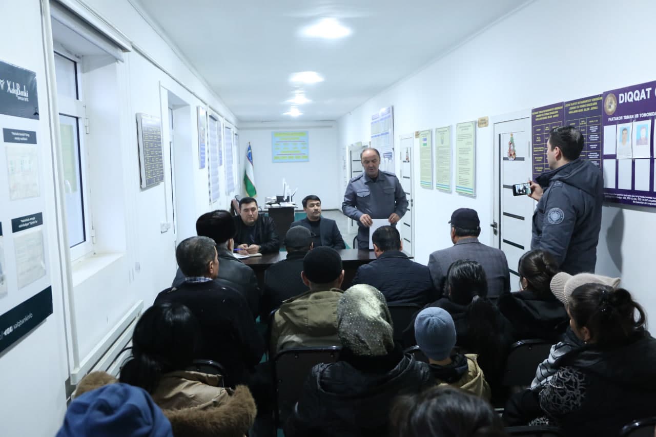 Paxtakor tumanida jinoyatchilikning oldini olish masalalari muhokama qilindi