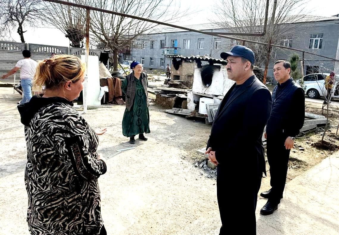 Paxtakor tumanining Bog‘ishamol mahallasida bunyodkorlik ishlari davom etmoqda