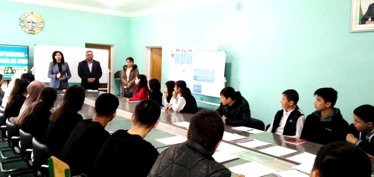 Payshanba – Yoshlar kuni munosabati bilan Paxtakor tumanidagi 1-sonli Politexnikumda uchrashuv o‘tkazildi.