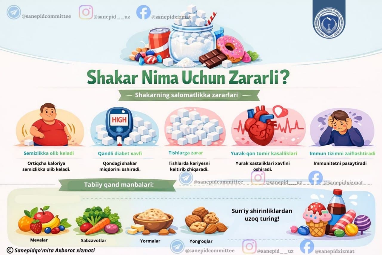 SHAKAR NIMA UCHUN ZARARLI?