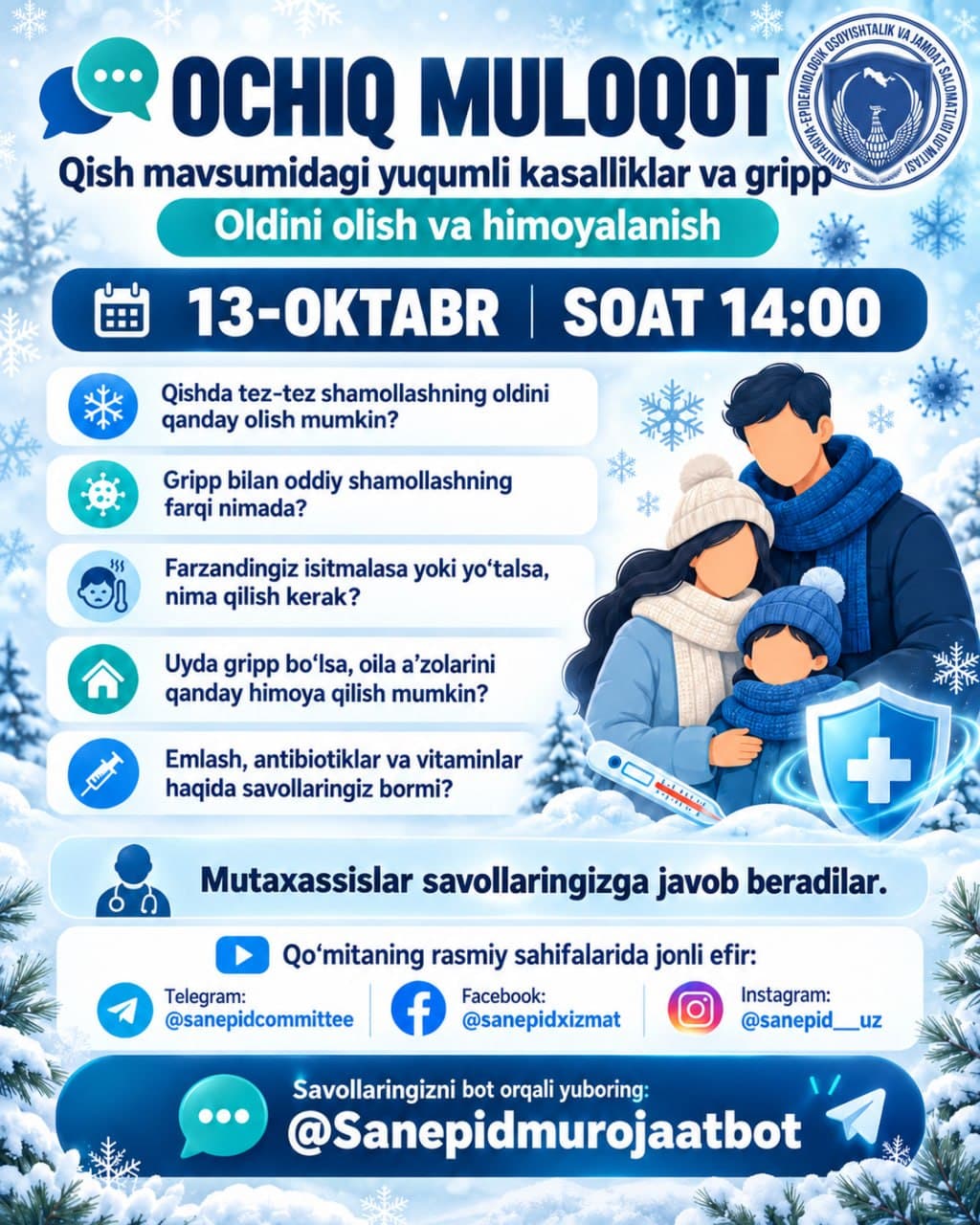 OCHIQ MULOQOT: QISH MAVSUMIDAGI YUQUMLI KASALLIKLAR
