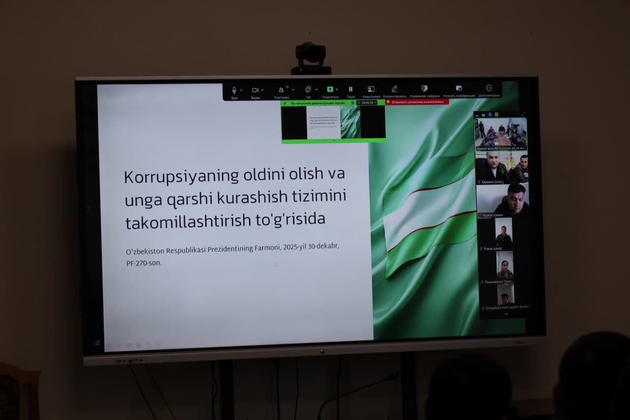 Navoiy bosh boshqarmasida korrupsiyaga qarshi kurashish yuzasidan tadbir tashkil etildi