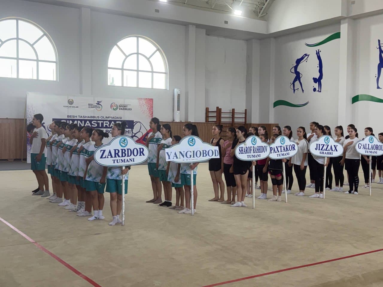 Gimnastrada: Viloyat bosqichida Zarbdor tumani jamoasi 1-oʻrinni qo'lga kiritdi