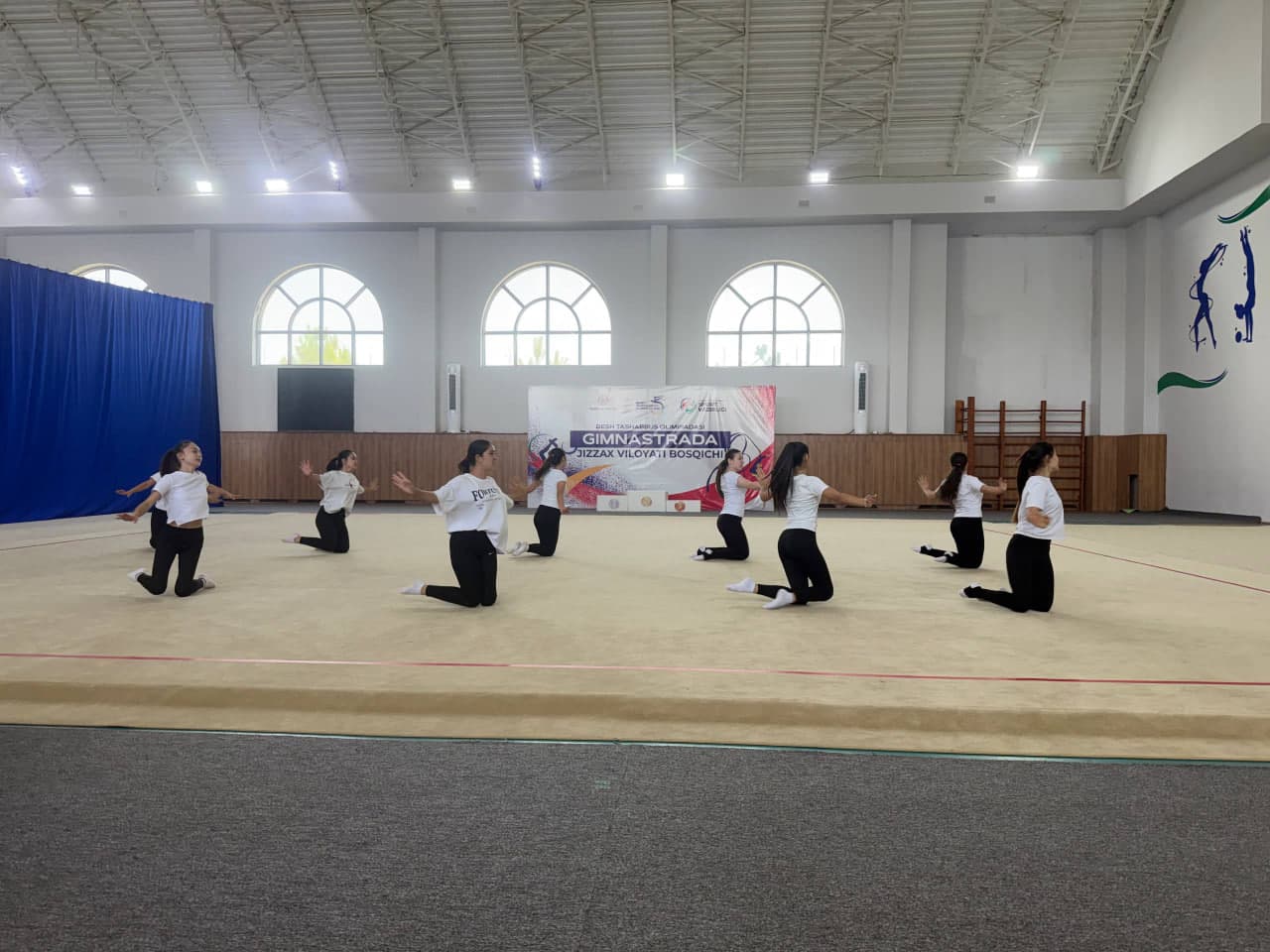 Gimnastrada: Viloyat bosqichida Zarbdor tumani jamoasi 1-oʻrinni qo'lga kiritdi