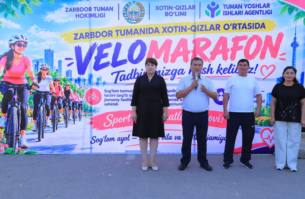 ZARBDOR TUMANIDA XOTIN-QIZLAR O‘RTASIDA VELOMARAFON O‘TKAZILDI