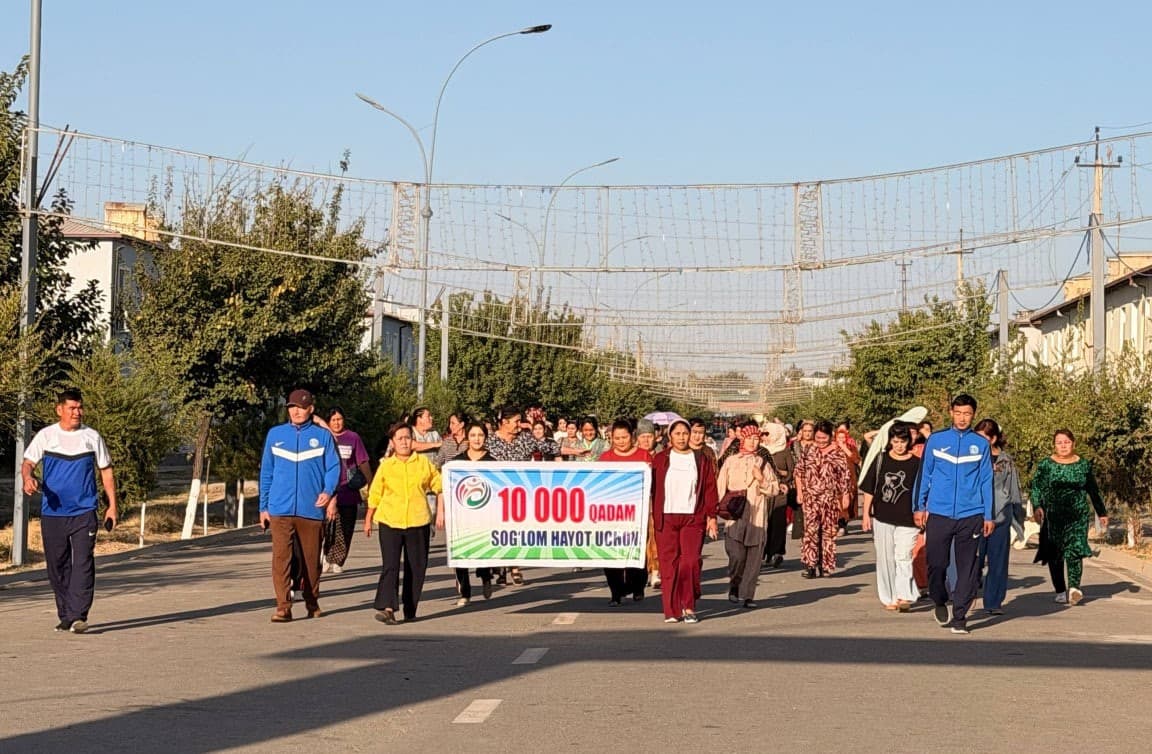 ZARBDORDA “10 000 QADAM” PIYODA YURISH MARAFONI O‘TKAZILDI