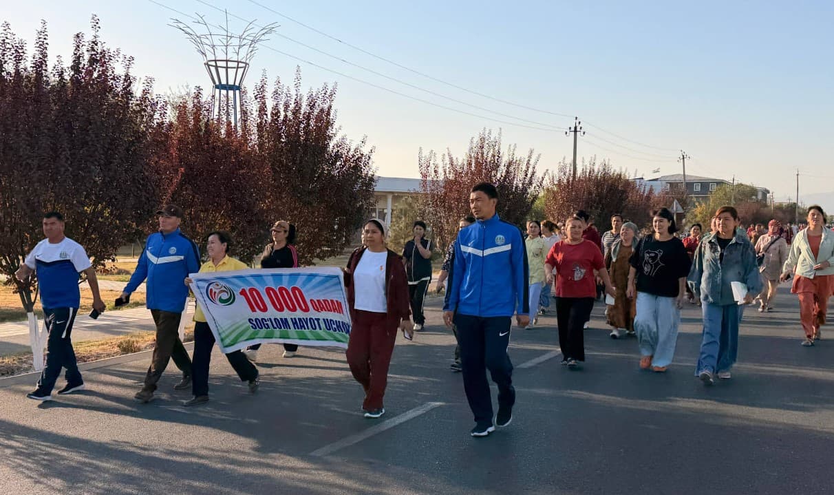 ZARBDORDA “10 000 QADAM” PIYODA YURISH MARAFONI O‘TKAZILDI