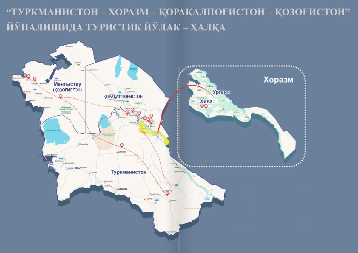 “Turkmaniston – Xorazm – Qoraqalpogʻiston – Qozogʻiston” yoʻnalishida turistik yoʻlak – halqa ishlab chiqildi