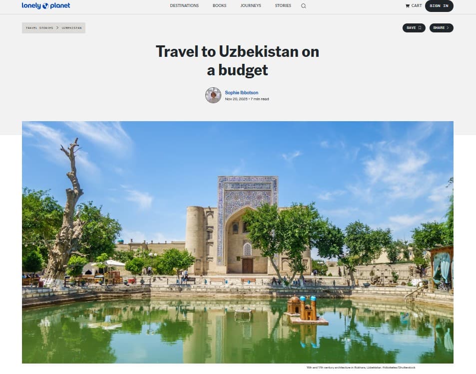 Lonely Planet о возможностях путешествий по Узбекистану