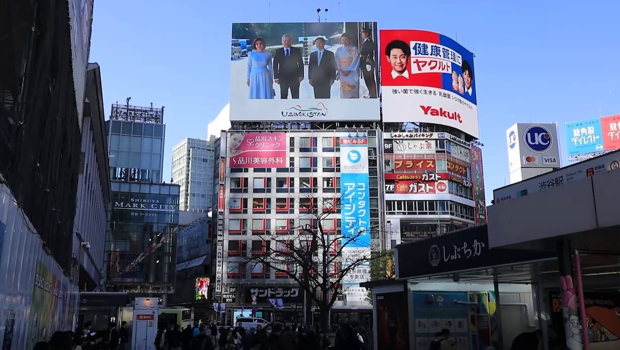 Tokio shahridagi “Shibuya” chorrahasidagi ekranda O‘zbekiston sayyohlik salohiyati targ‘ib qilinmoqda