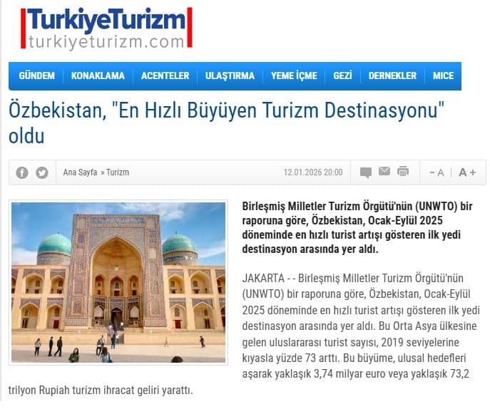 Uzbekistan is one of the fastest-growing tourist destinations