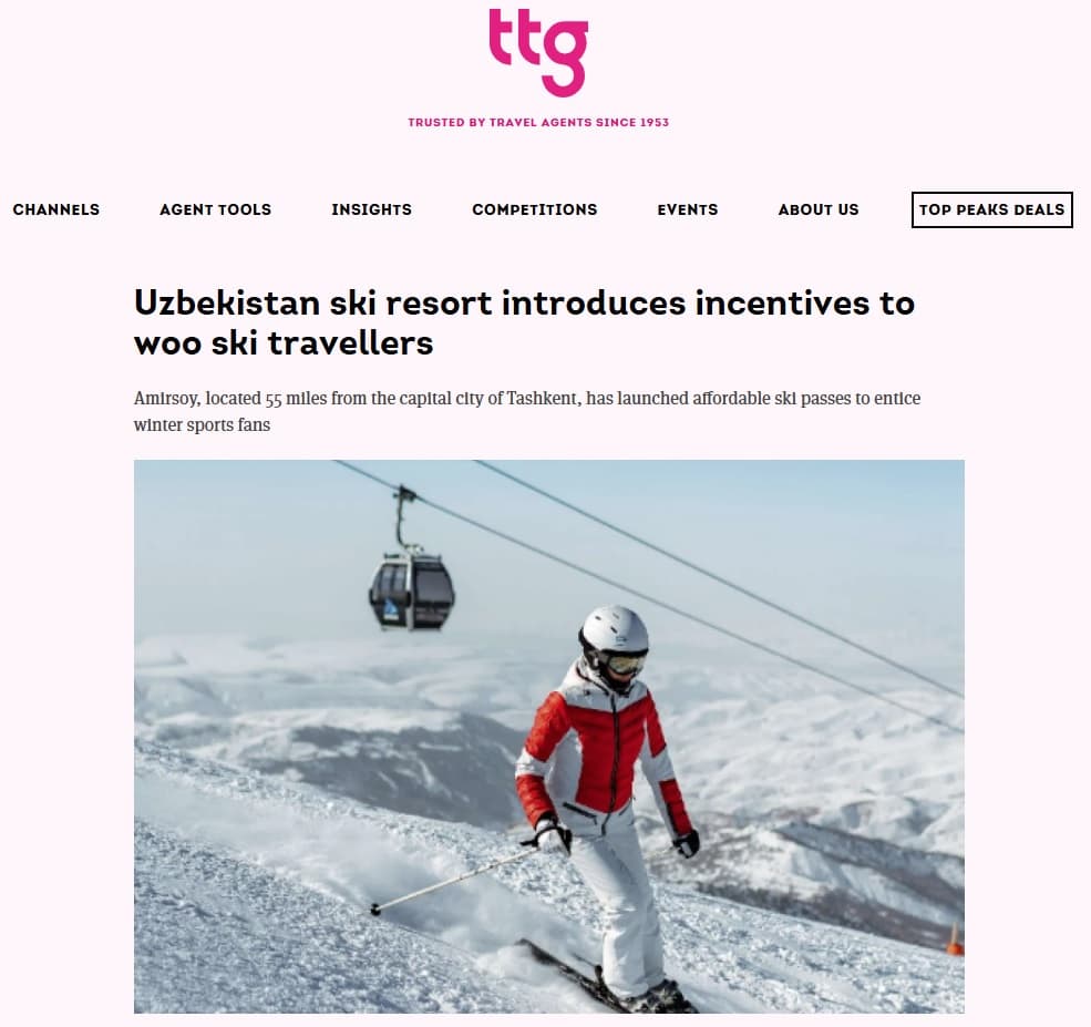 Uzbekistan’s ski tourism draws attention in the UK media