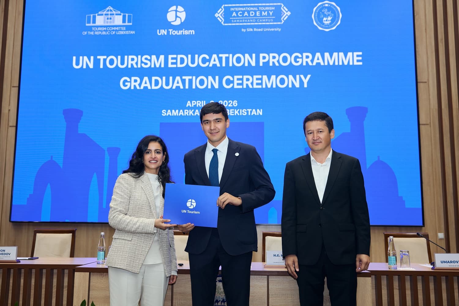 Samarqandda BMT Turizm “Ipak yo‘lida turizm” tematik ofisi ochildi va turizm oliygohi bitiruvchilariga sertifikatlar topshirildi