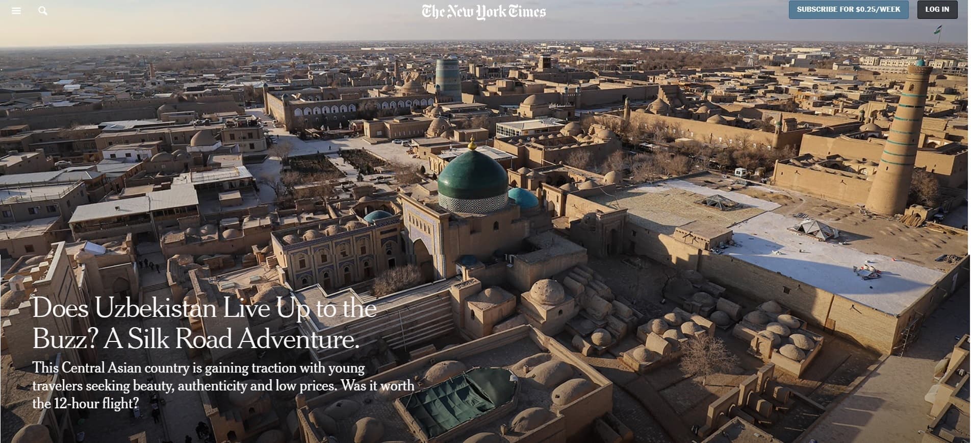 The New York Times: Uzbekistan is becoming one of Central Asia’s most attractive tourist destinations
