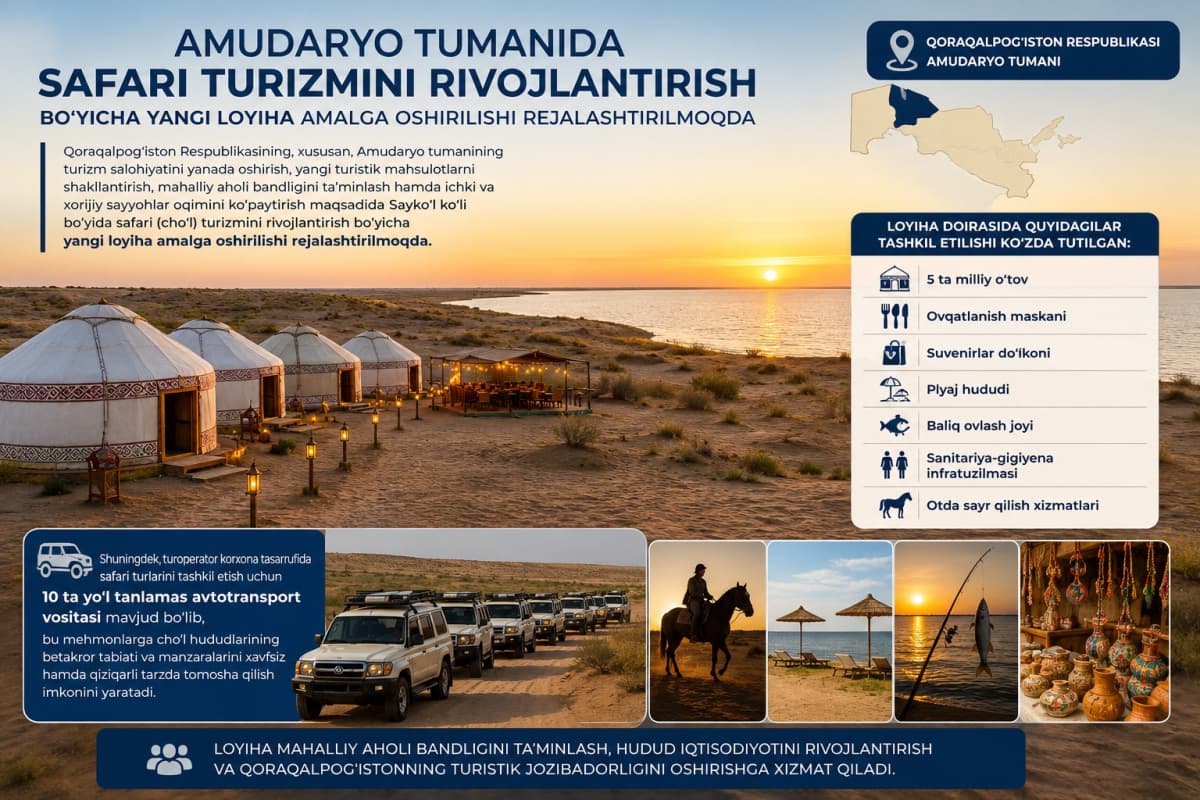 A new safari tourism project is planned for the Amudarya district.