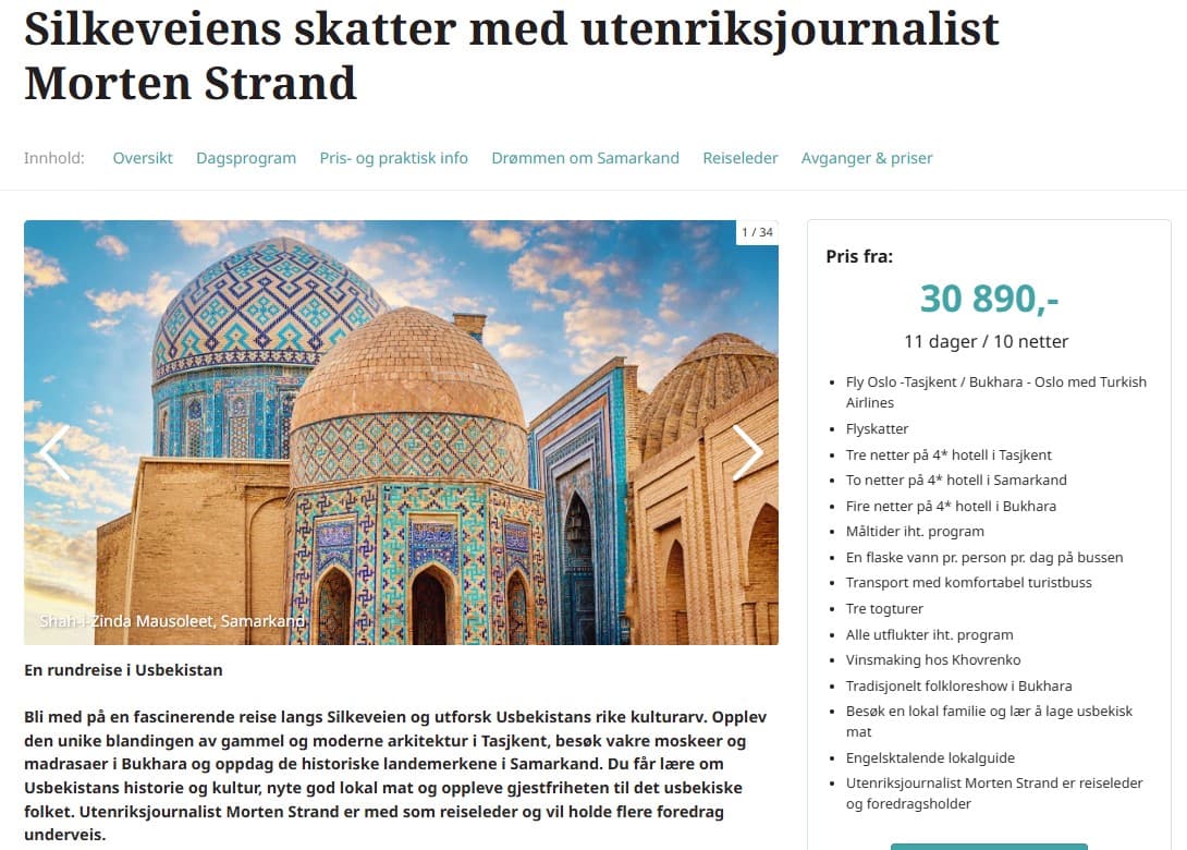 Norwegian tour operator promotes the treasures of the Silk Road in Uzbekistan