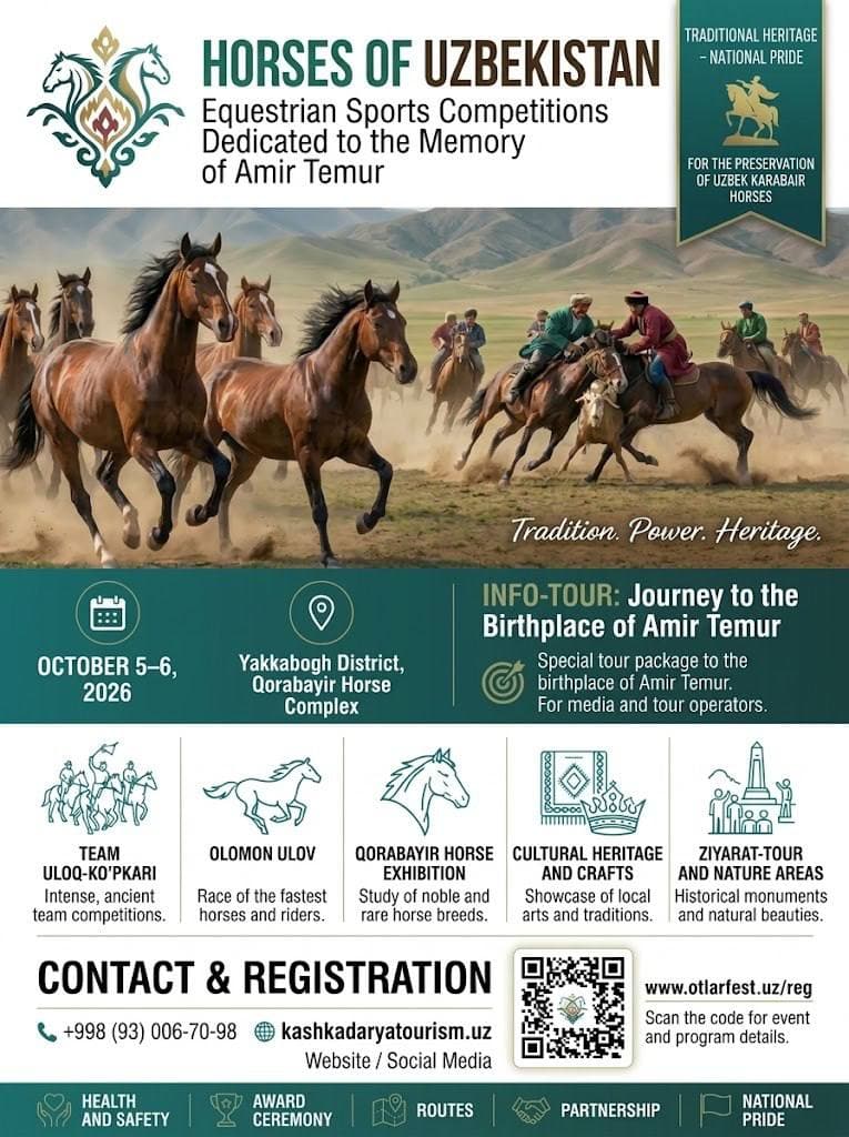 Equestrian competitions dedicated to the memory of Amir Timur to be held in Kashkadarya Region
