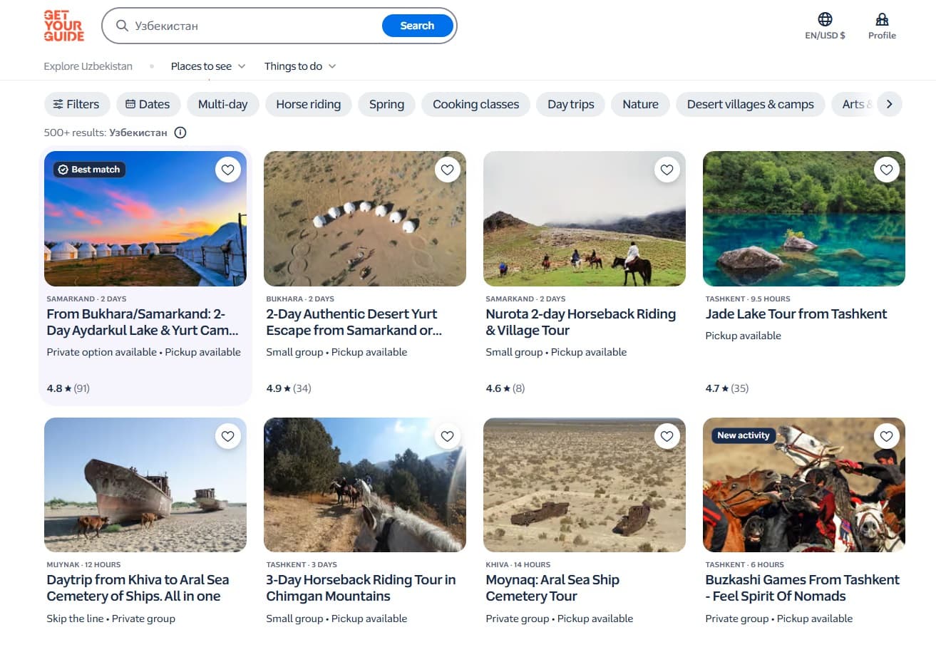 Uzbekistan Expands Its Tourism Product Portfolio on GetYourGuide