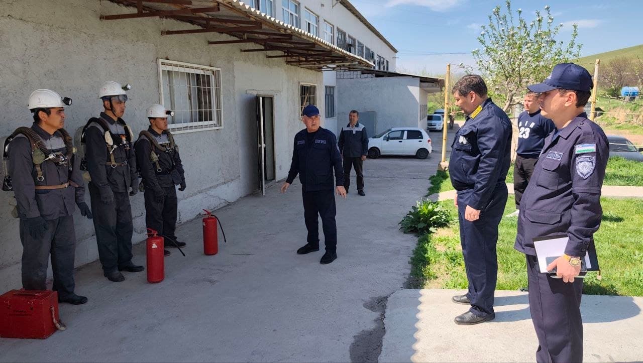 Тоғ-кон саноатида хавфсизлик чоралари: Фавқулодда вазиятларга тайёргарлик кўрилди