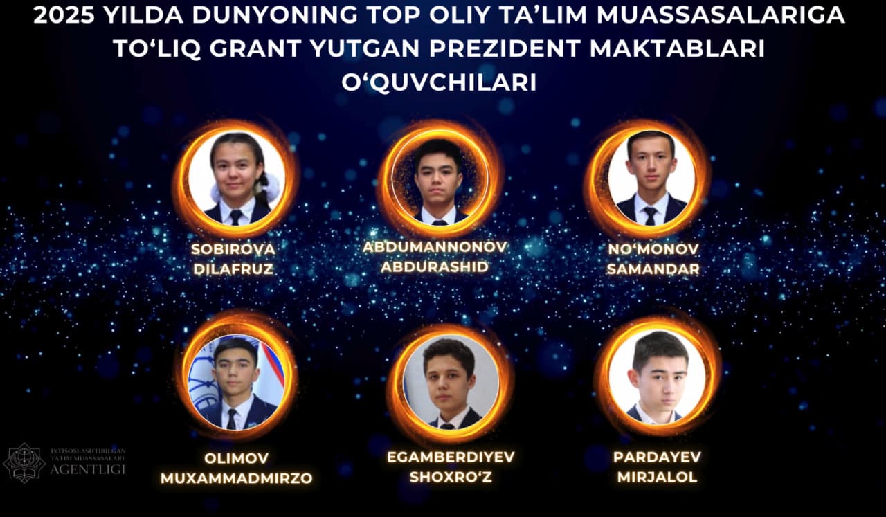 Nufuzli oliygohlarga yo‘l olgan Prezident maktabi o‘quvchilari