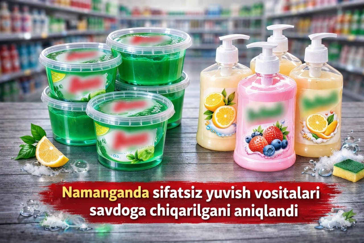 Namanganda sifatsiz yuvish vositalari savdoga chiqarilgani aniqlandi