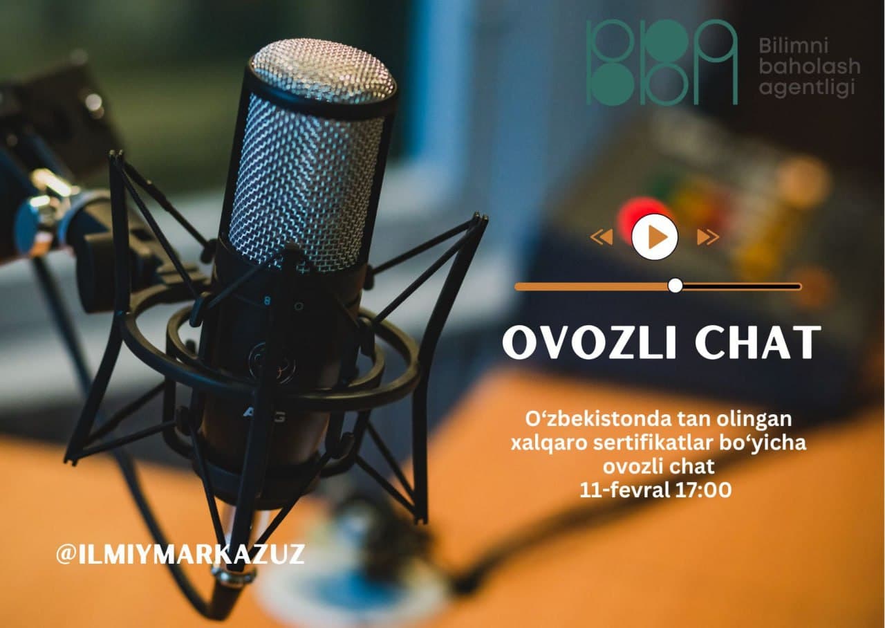 Musiqa madaniyati fani va jismoniy tarbiya fani oʻqituvchilarining bilim darajasi hamda kasbiy mahoratini aniqlash boʻyicha milliy baholash tizimi yuzasidan ovozli chat