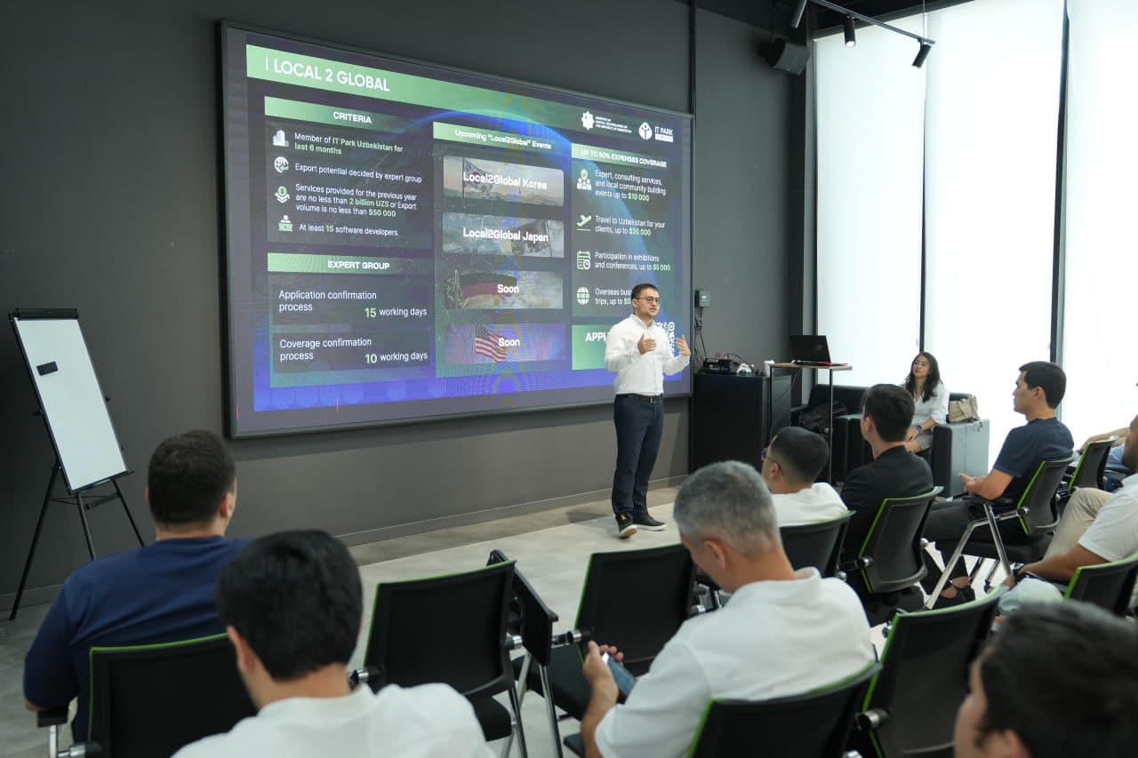 IT Park Uzbekistan has launched the Local2Global program, aimed at assisting member companies in expanding their international market presence and attracting foreign partners