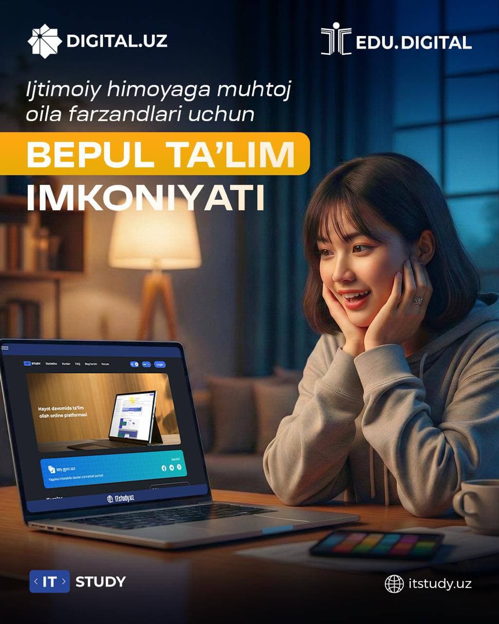 Ijtimoiy himoyaga muhtoj 30 ming nafar IT sohasiga qiziqishi bor yoshlar bepul o'qitiladi