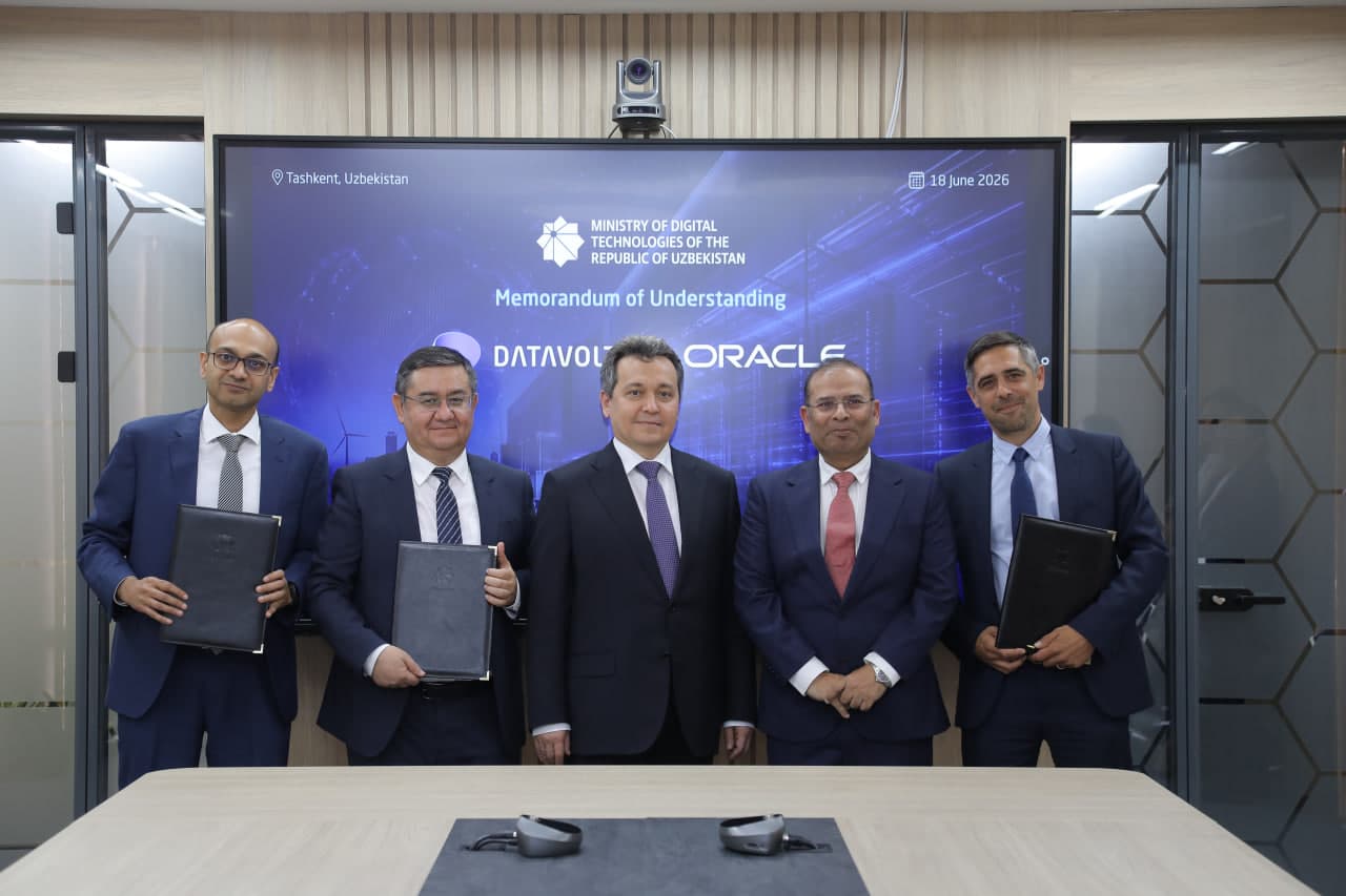 Raqamli texnologiyalar vazirligi, Oracle va DataVolt o‘rtasida hamkorlik memorandumi imzolandi