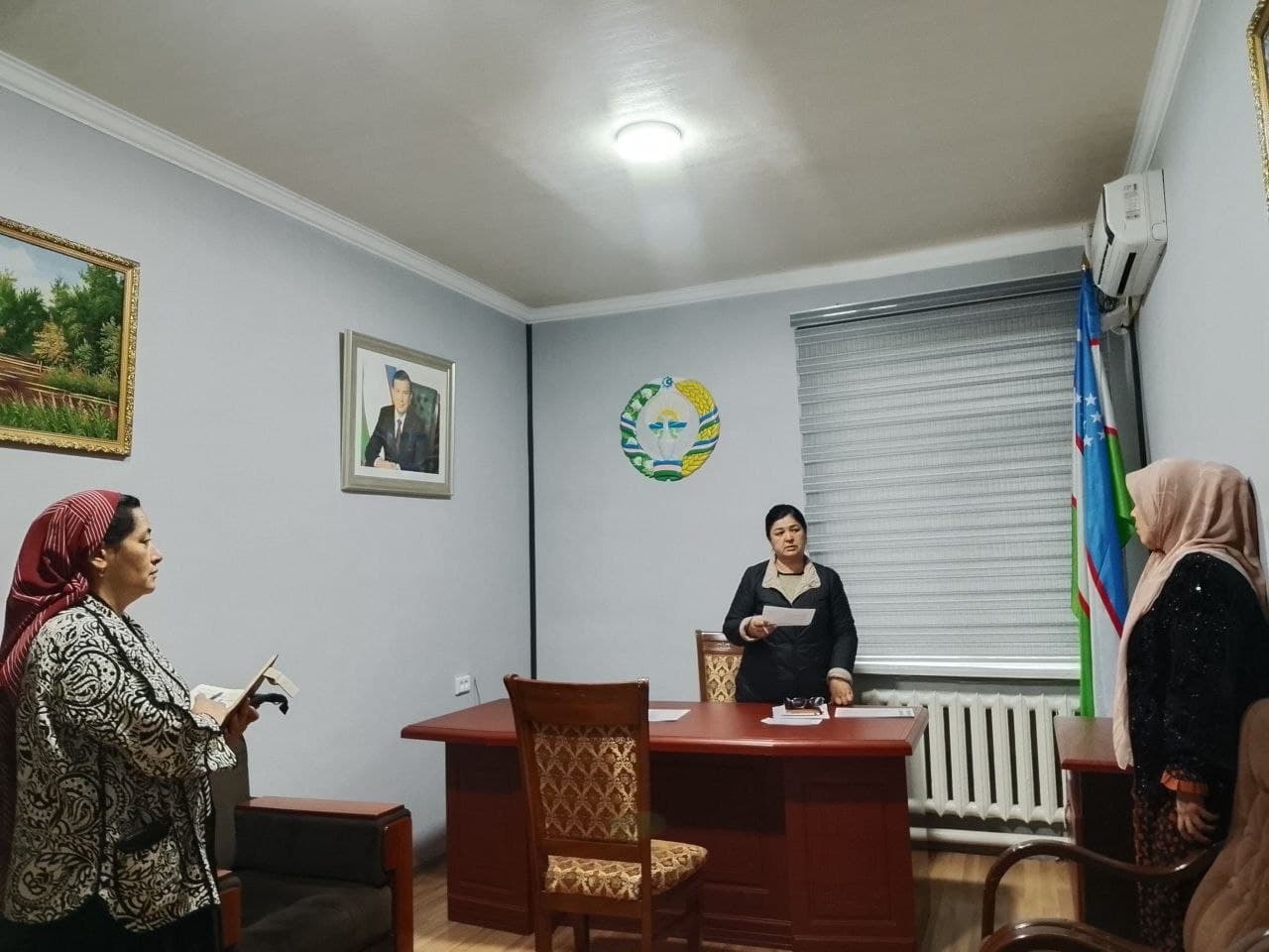 Bugun tuman hokimi o‘rinbosari — Oila va xotin-qizlar bo‘limi boshlig‘i H. Maxmudovaning navbatdagi shaxsiy qabuli o‘tkazildi.
