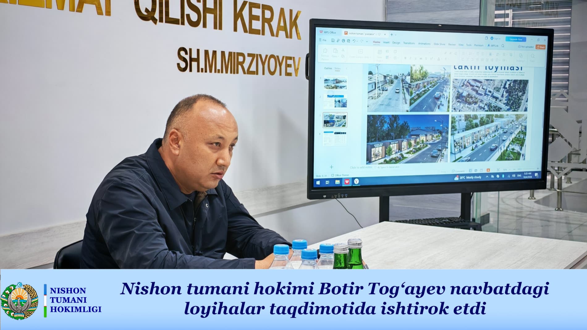 Nishon tumani hokimi navbatdagi loyihalar taqdimotida ishtirok etdi