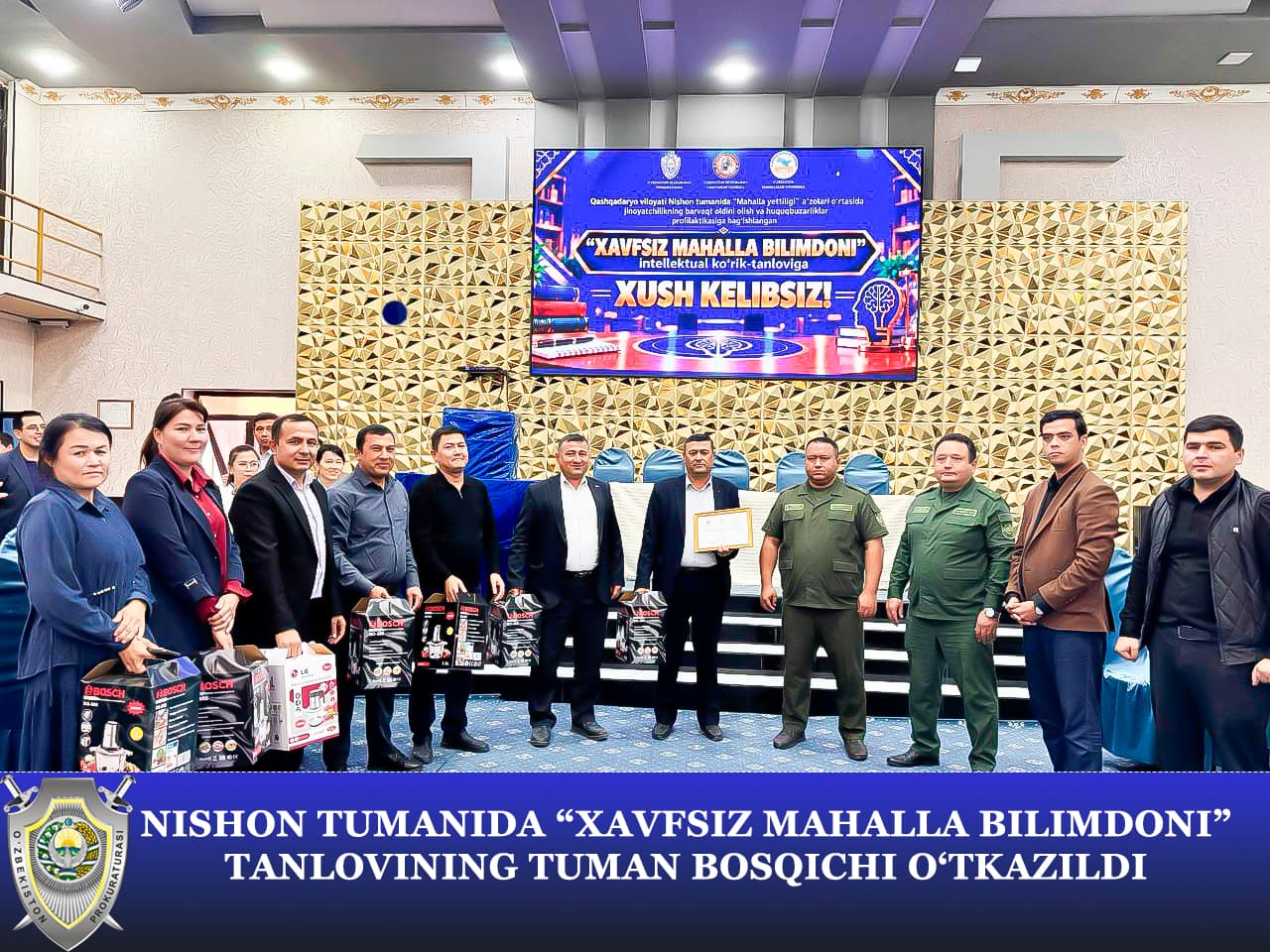 NISHON TUMANIDA “XAVFSIZ MAHALLA BILIMDONI” TANLOVINING TUMAN BOSQICHI O‘TKAZILDI