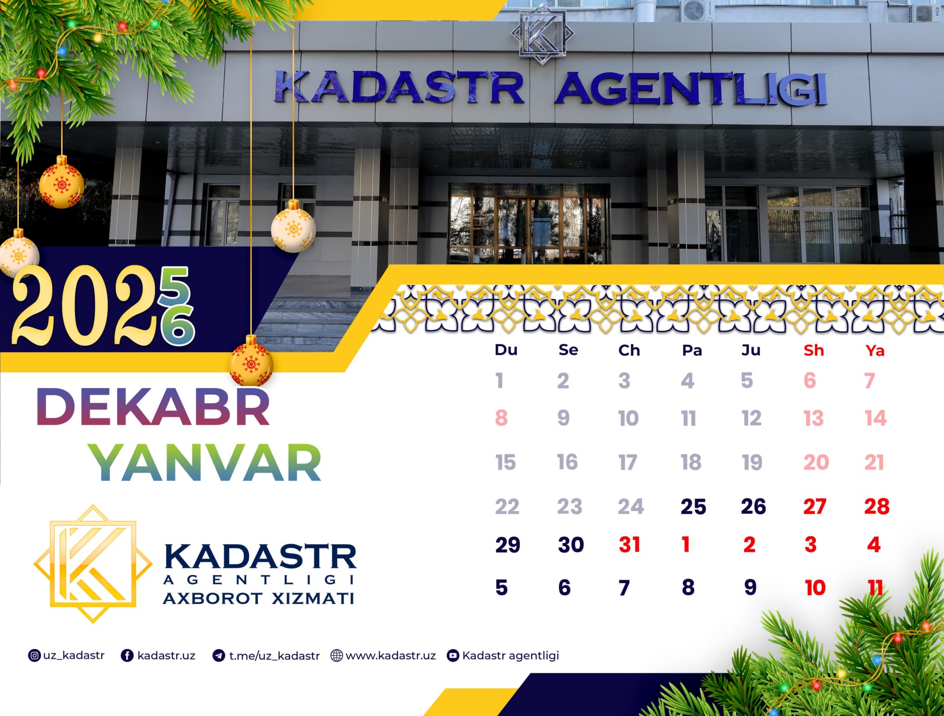 Yangi yil bayramida o‘zbekistonliklar necha kun dam olishadi?