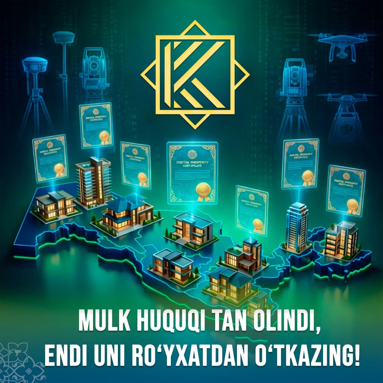 MULK HUQUQI TAN OLINDI, ENDI UNI RO‘YXATDAN O‘TKAZING!