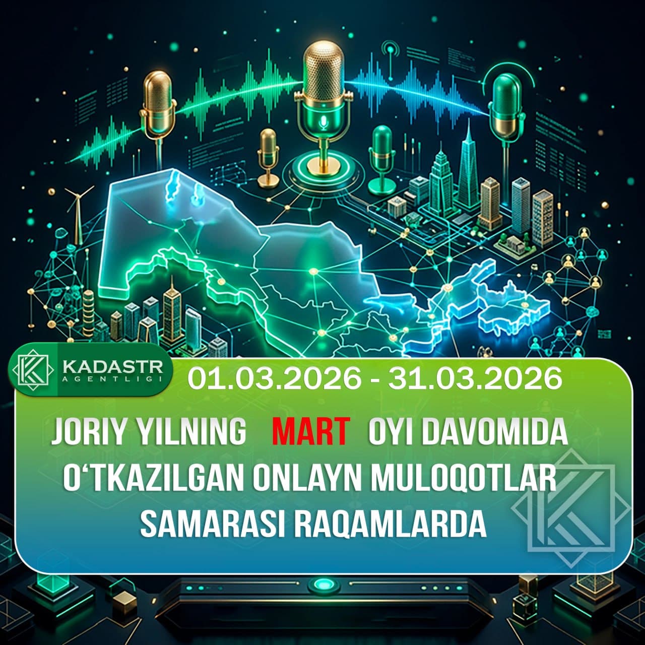 Joriy yilning mart oyi davomida o‘tkazilgan onlayn muloqotlar samarasi raqamlarda: