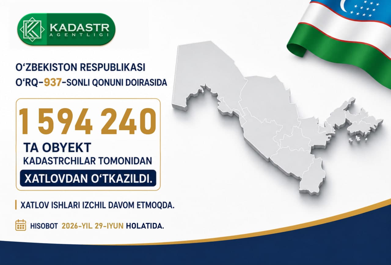 O‘zbekiston Respublikasi O‘RQ–937-sonli Qonuni doirasida: