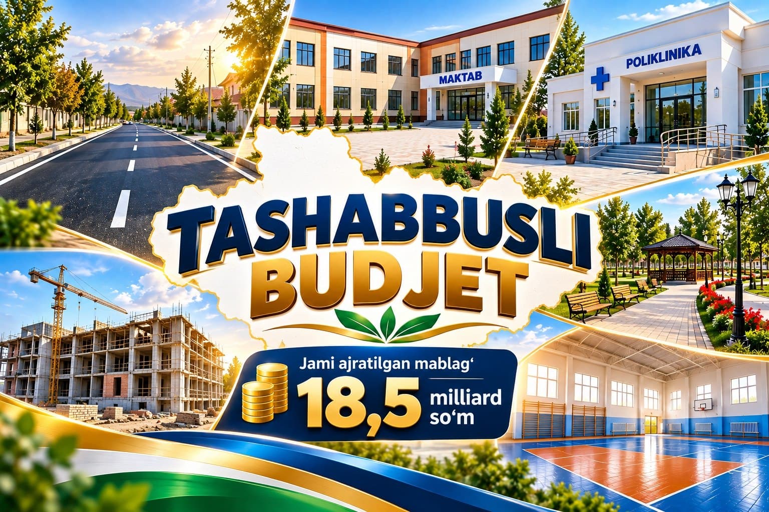 📌 Yo‘l, maktab, poliklinika: 18,5 milliard so‘m qayerga yo‘naltirildi?