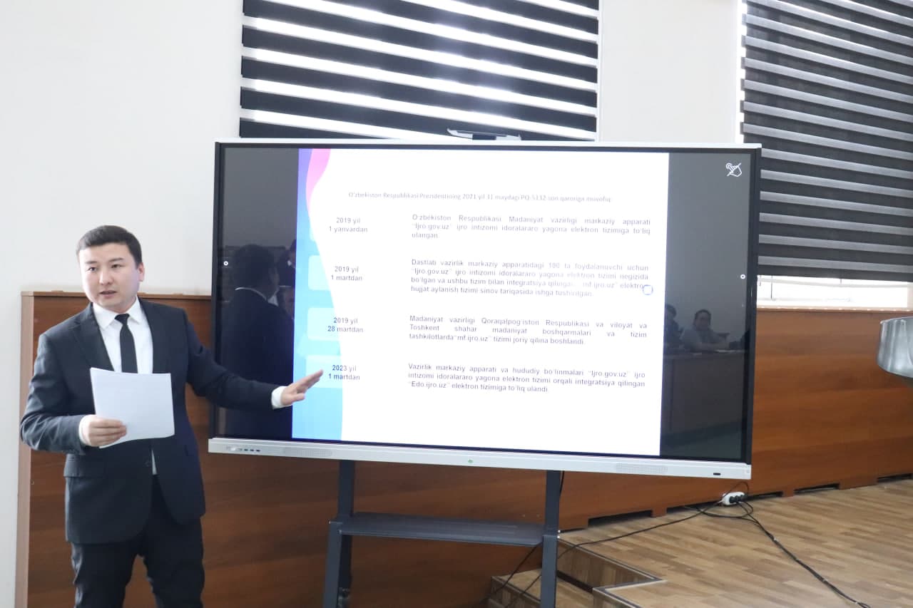Madaniyat vazirligi tizimidagi tashkilot xodimlari uchun qisqa muddatli malaka oshirish kurslari bo‘lib o‘tmoqda