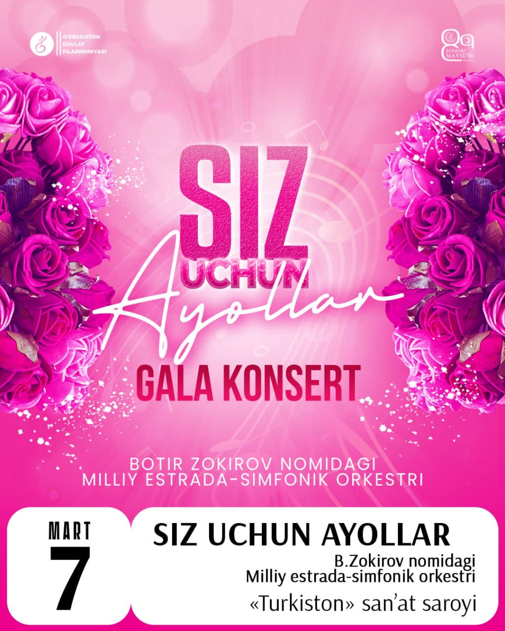 Dear fans, you are welcome to the March concerts of the State Philharmonic of Uzbekistan!