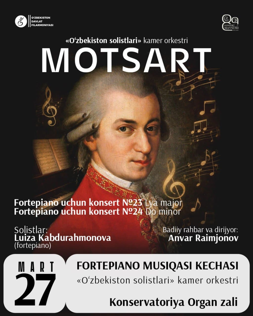 Dear fans, you are welcome to the March concerts of the State Philharmonic of Uzbekistan!